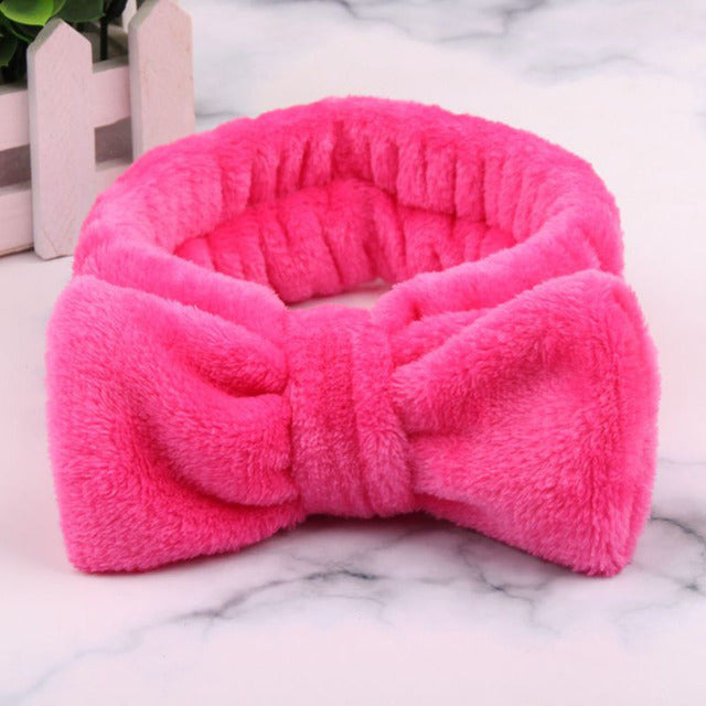 Pink Soft Bow Spa Headband - Sparty Girl