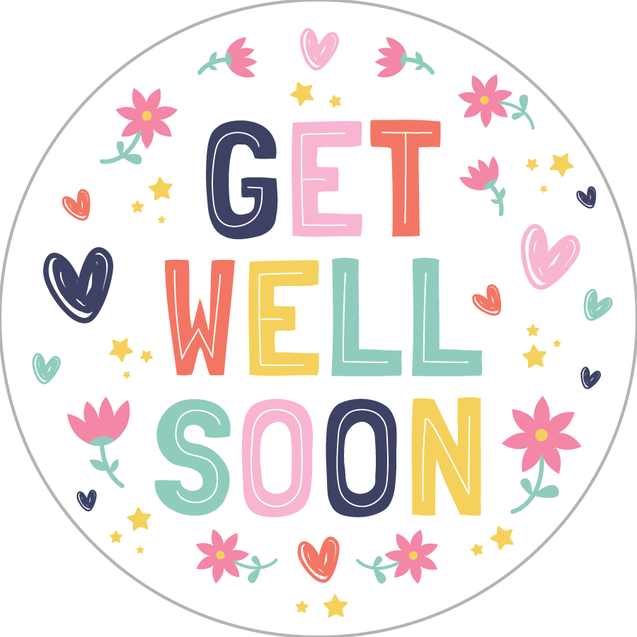 Get Well Soon Sticker - Sparty Girl